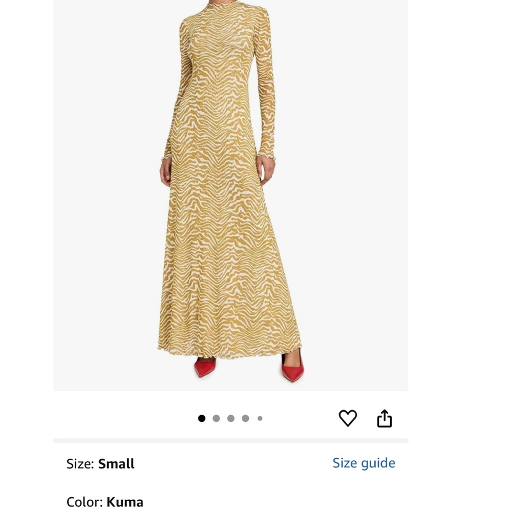 Elegant Gold Patterned Maxi Dress
